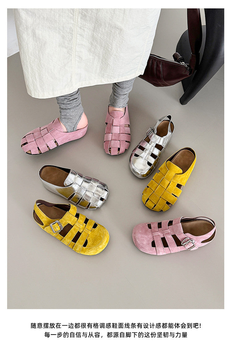 Karin Luna Full Layer Inside and Out~Basic Versatile Perforated Round Toe Birkenstock Shoes