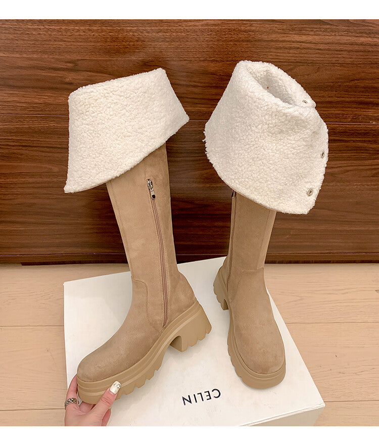 Karin Luna has prepared stock  Main Push Main Push  Hot-selling Large Sole Self-flowing Foldable Round Toe Over-the-Knee Boots