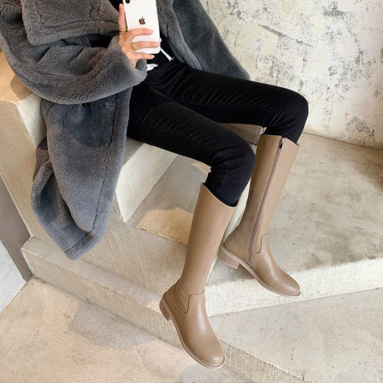 Karin Luna Internet Celebrity Photo  Best-selling in stock Full Leather Basic Long Boots  Winter Essential Combat Boots