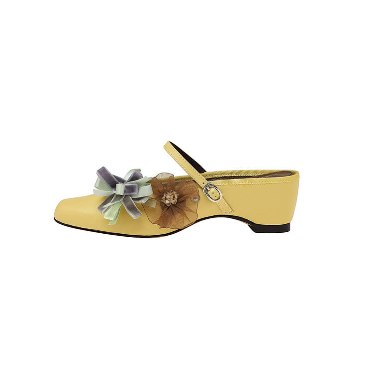 Karin Luna In Stock Spot Goods  Full-grain leather inside and out  Ultra Exquisite Round Toe Hidden Heel Closed-Toe Slippers