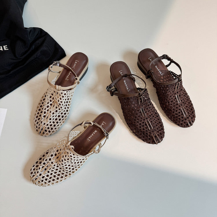 Karin Luna In Stock Spot Goods  Resort Style Series~Casual woven closed-toe flat sandals