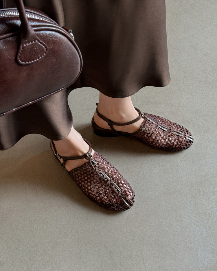 Karin Luna In Stock Spot Goods  Resort Style Series~Casual woven closed-toe flat sandals