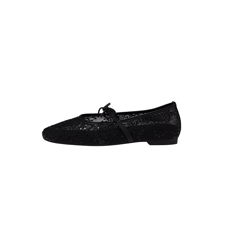 Karin Luna In Stock Spot Goods  Summer Breathable Retro Embroidered Bow Granny Shoes