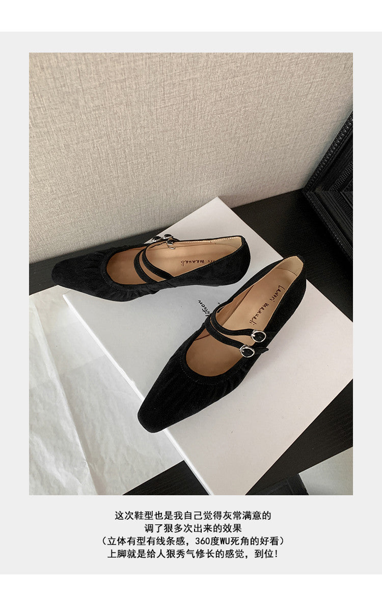 Karin Luna Full Leather Inside and Out Popular Element Amber Heel Elegant French Style Single Shoes
