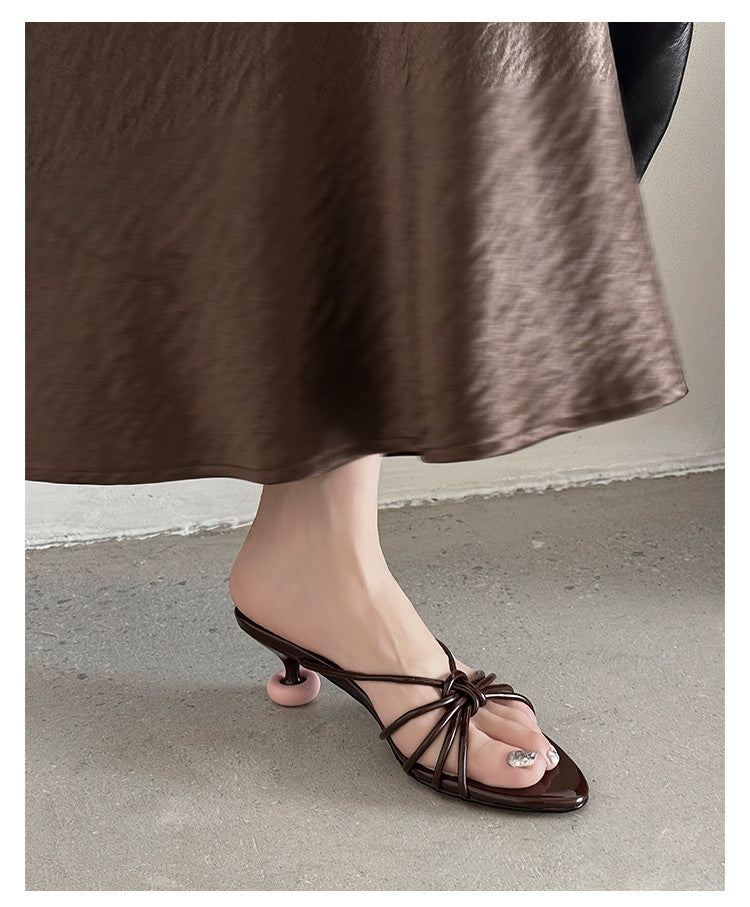 Karin Luna In Stock In Stock  In Stock Round Toe Cross Hollow Round Toe Stiletto Slippers