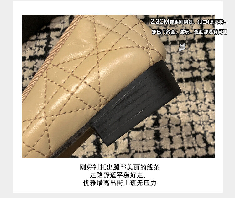 Karin Luna In Stock Spot Goods  Dior's popular retro flat rhombus-pattern granny shoes First Layer Sheepskin Full leather inside and out