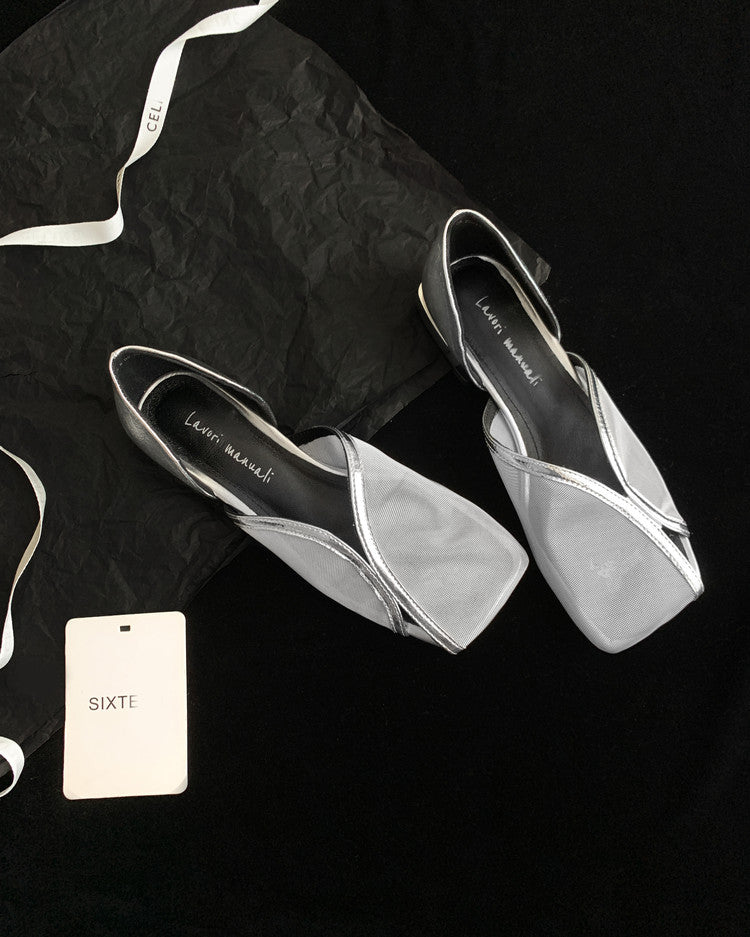 Karin Luna In Stock Spot Goods  Square Toe Mesh Sandals