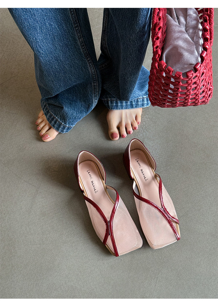 Karin Luna In Stock Spot Goods  Square Toe Mesh Sandals
