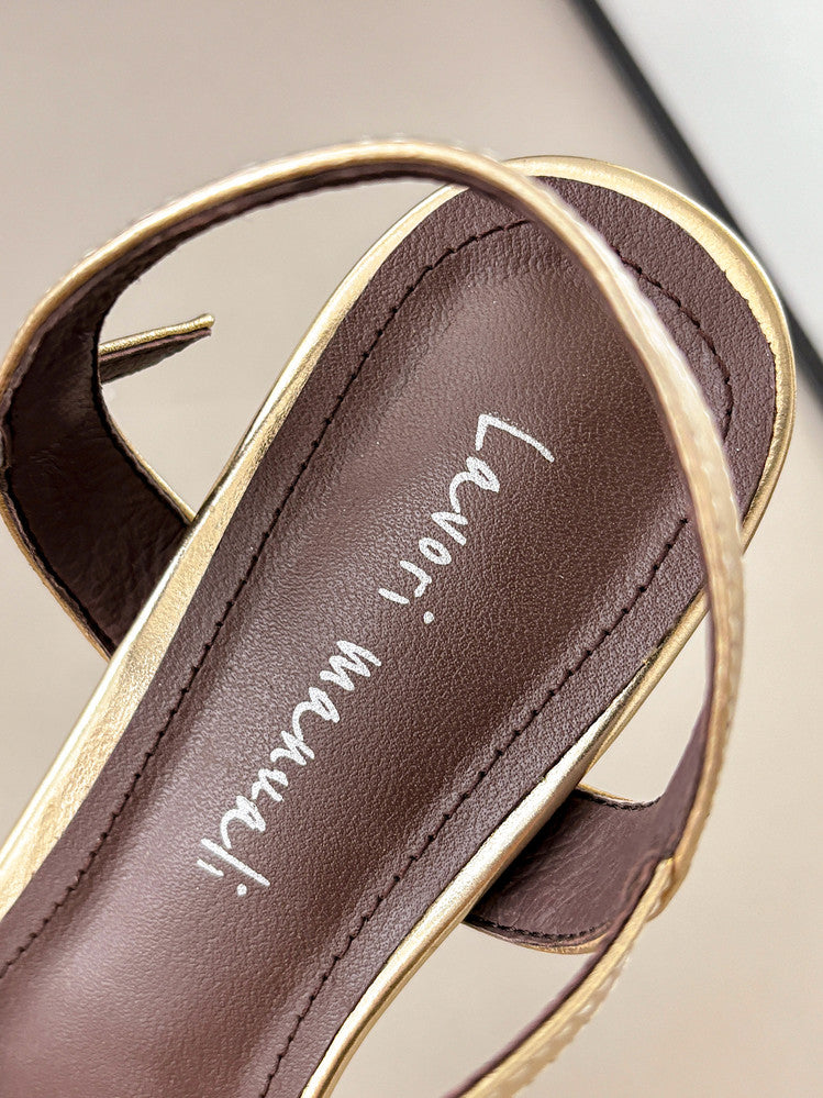Karin Luna In Stock Spot Goods  Elegant Mesh Pointed Toe Sandals