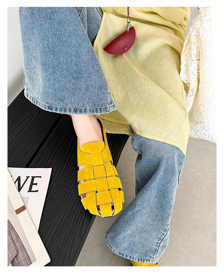 Karin Luna Full Layer Inside and Out~Basic Versatile Perforated Round Toe Birkenstock Slippers