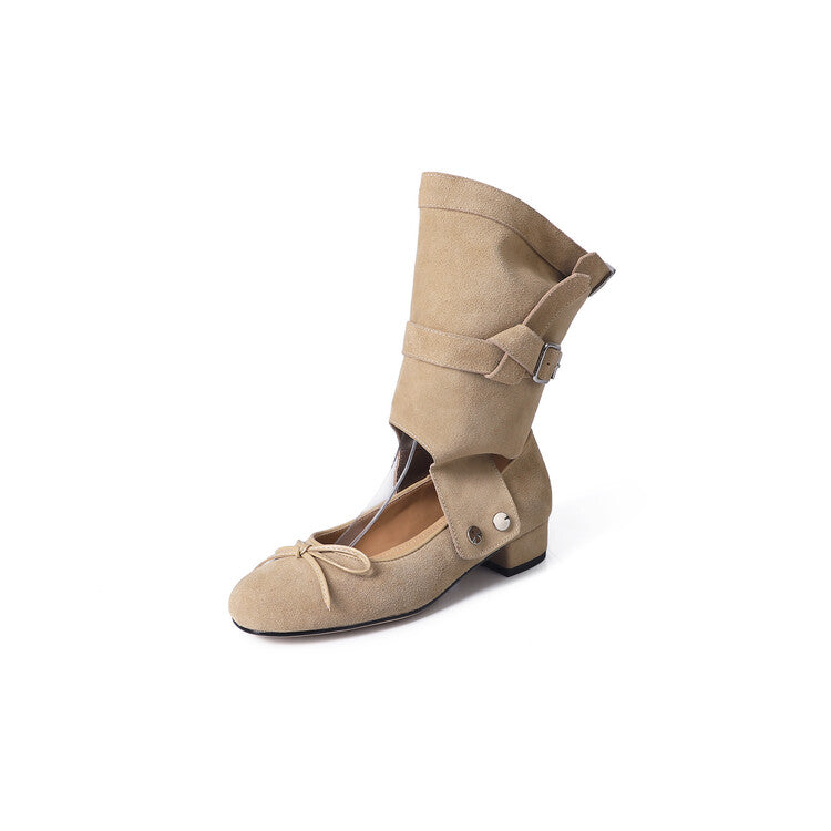 Karin Luna In Stock  Summer  Popular  Detachable Two-Way Vintage Mary Jane Plus Tube Long Boots