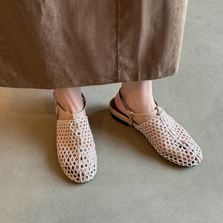Karin Luna In Stock Spot Goods  Resort Style Series~Casual woven closed-toe flat sandals