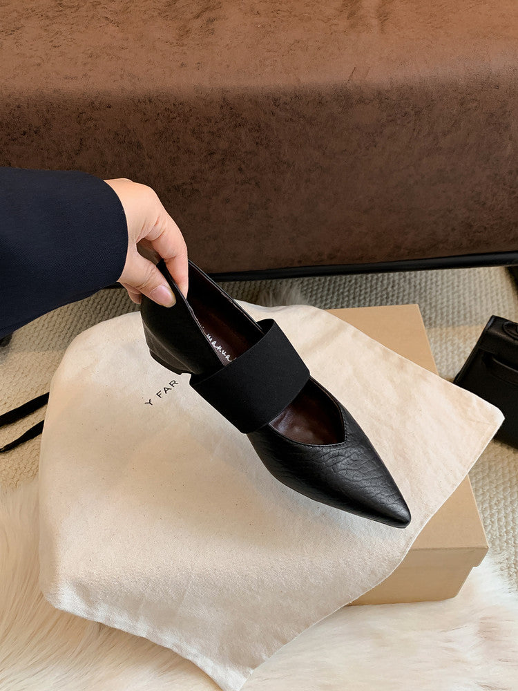 Karin Luna  Popular Pointed Toe Hidden Heel Strap Single Shoes