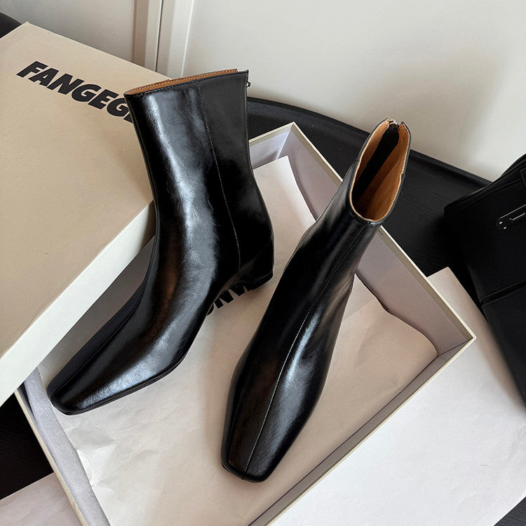Karin Luna Basic Versatile  Square toe Hot-selling Short Boots