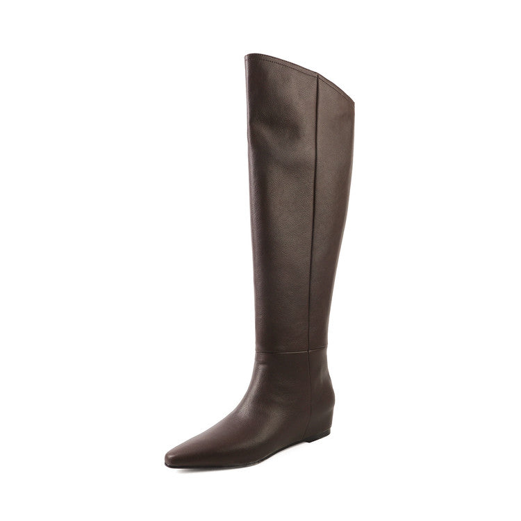 Karin Luna Elegant Style Slanted Inner Height-Increasing Long Boots