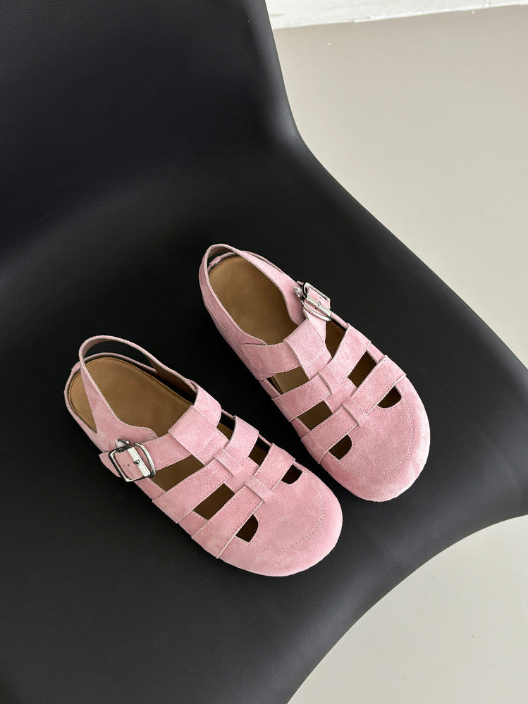 Karin Luna Full Layer Inside and Out~Basic Versatile Perforated Round Toe Birkenstock Shoes