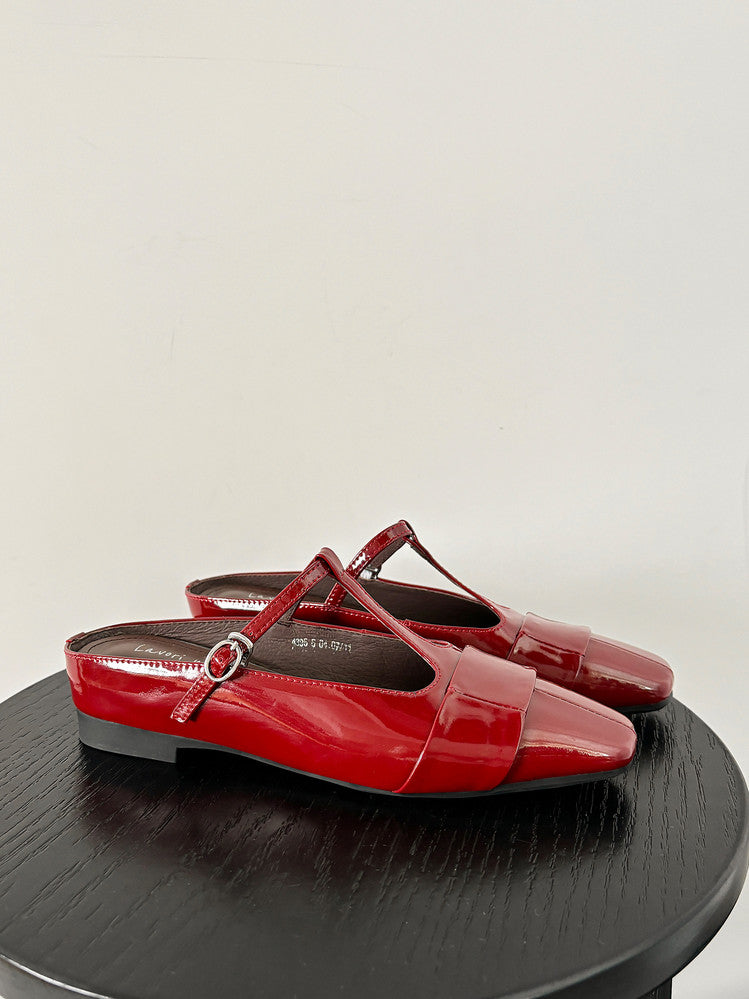 Karin Luna In Stock Spot Goods  t Square-Toed Full Leather Basic Slippers