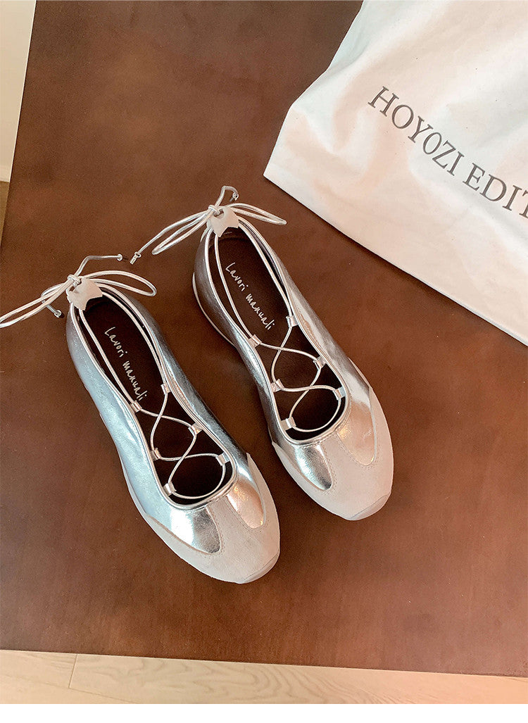 Karin Luna Basic Versatile British Style Casual Lace-up Flats