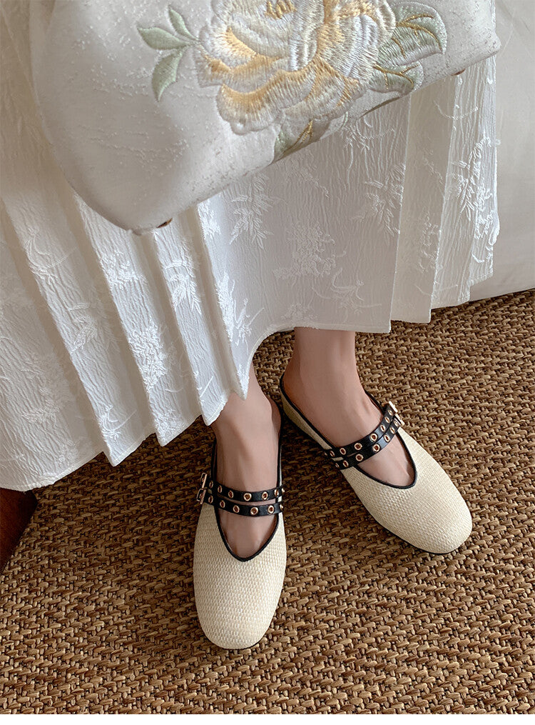 Karin Luna  Closed-Toe Woven Style Height-Increasing Slippers