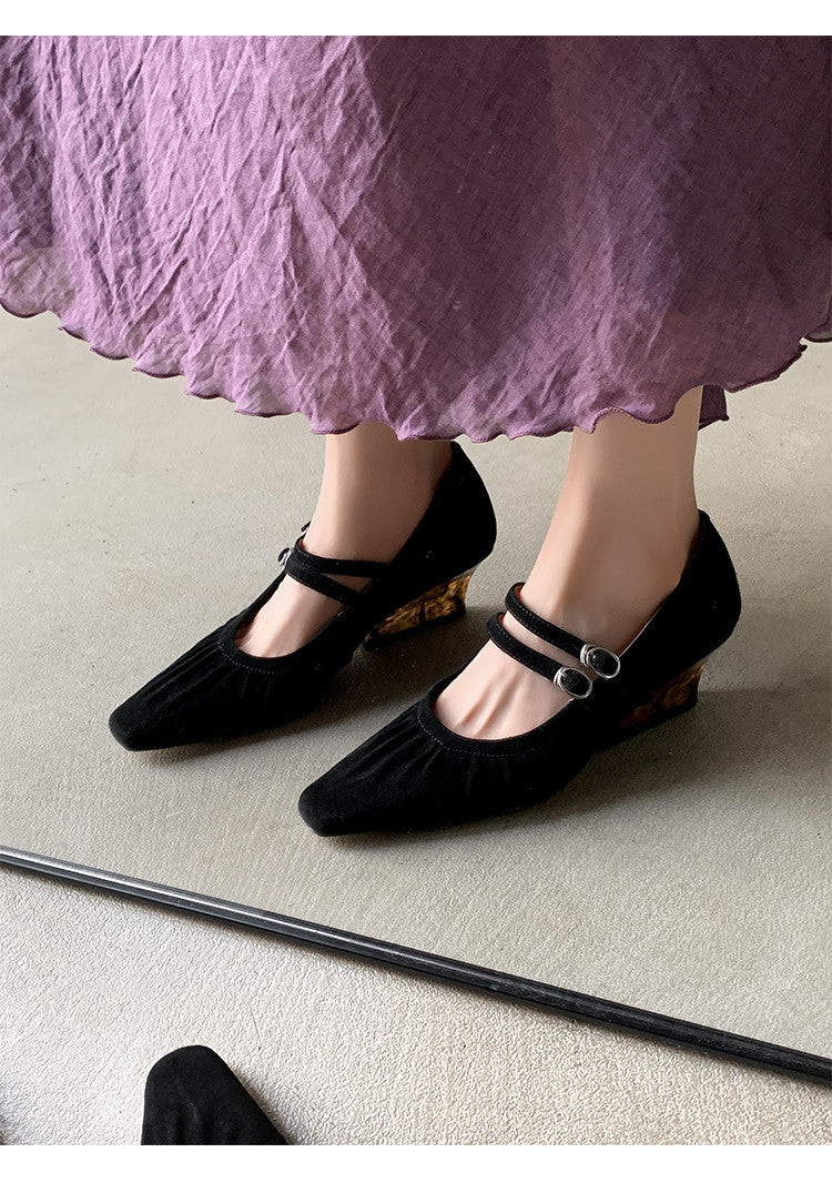 Karin Luna Full Leather Inside and Out Popular Element Amber Heel Elegant French Style Single Shoes
