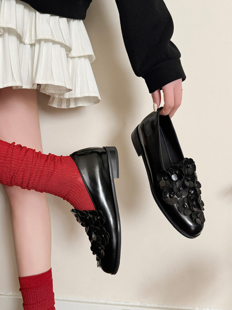 Karin Luna Casual Shoes Series~  Spot Goods In Stock Floral British Style Deep Mouth Single Shoes