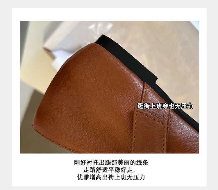 Karin Luna In Stock Spot Goods  Square Toe Internal Height Increase Detachable Bowknot