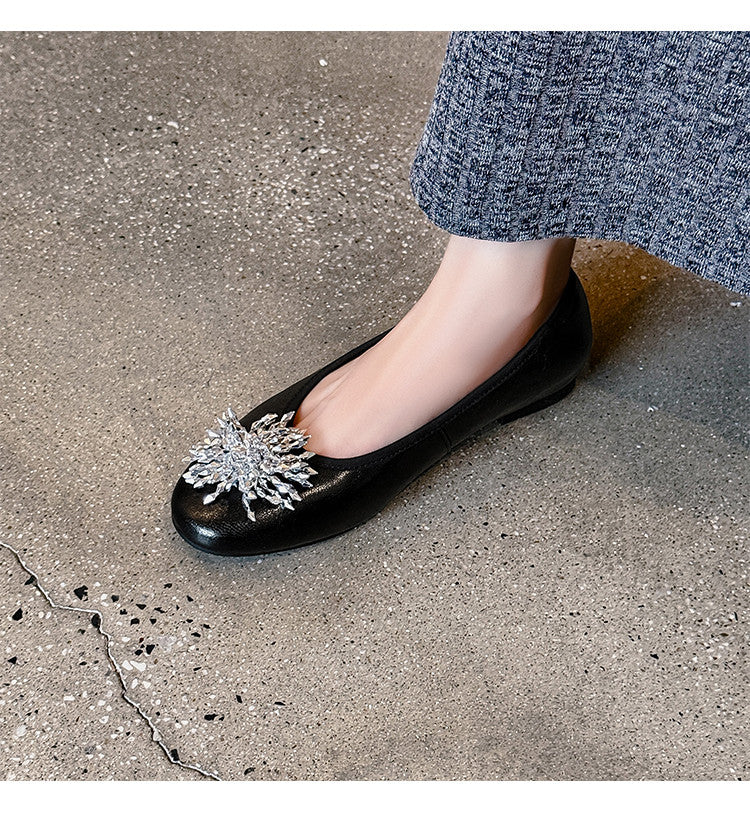 Karin Luna Full Leather Inside and Out~Gorgeous Fireworks Flat Granny Shoes