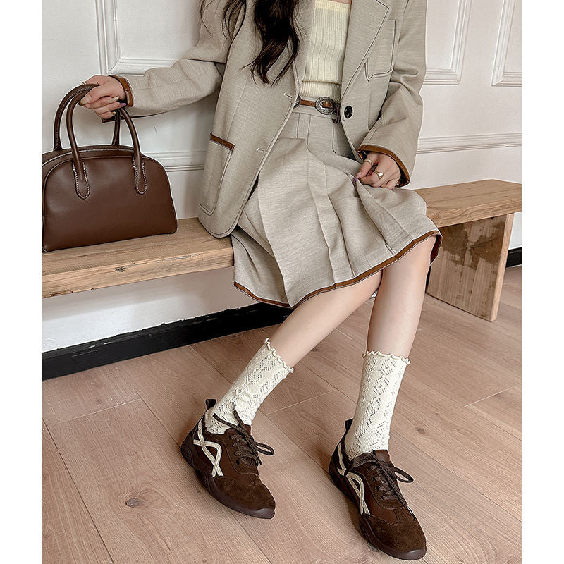 Karin Luna Casual Shoes Series~  In Stock Hot-Selling Versatile Lace-Up Deep Mouth Flats