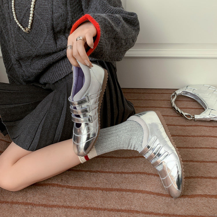 Karin Luna Casual Shoes Series~  In Stock In Stock Magic Tape Round Toe Internal Height Increase Single Strap Flats