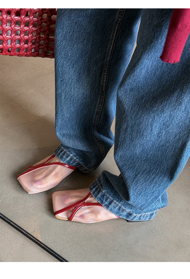 Karin Luna In Stock Spot Goods  Square Toe Mesh Sandals