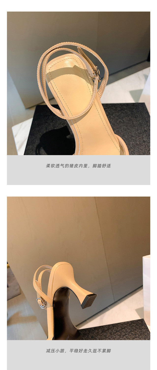 Karin Luna Classic Style  In stock  Basic Versatile Cross Strap High Heel Sandals