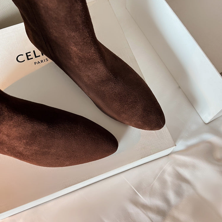 Karin Luna In Stock Spot Goods Tassel Square Toe Hidden Wedge Short Boots