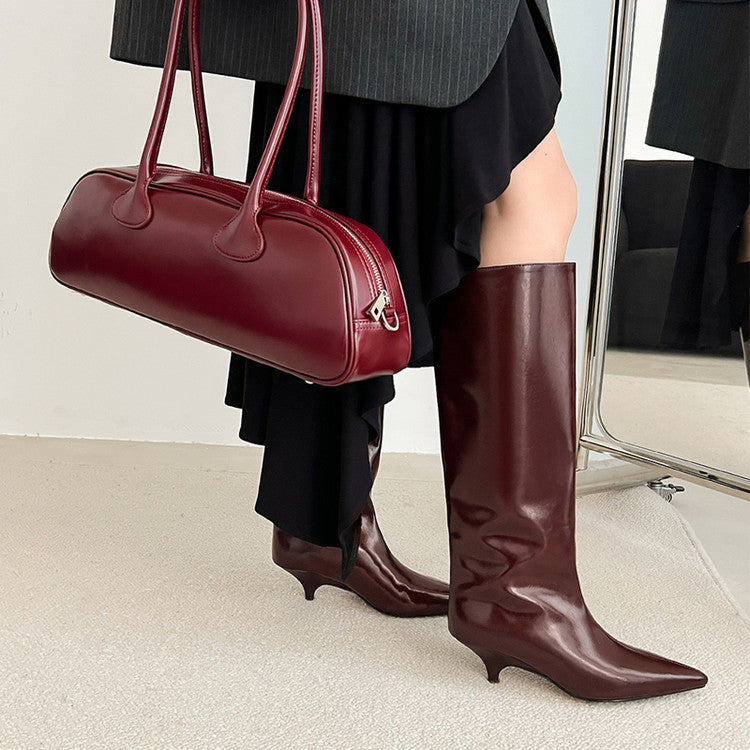 Karin Luna In Stock In Stock    Stunning Elegant Style Kitten Heel Straight Long Boots