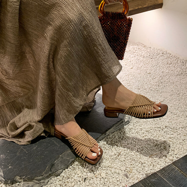 Karin Luna In Stock Spot Goods  Resort Style Handwoven Flat Sole Slippers