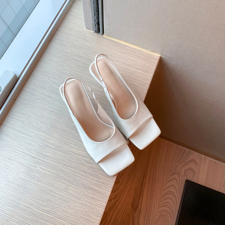 Karin Luna Classic Style Square Toe Open Toe French Retro Sandals