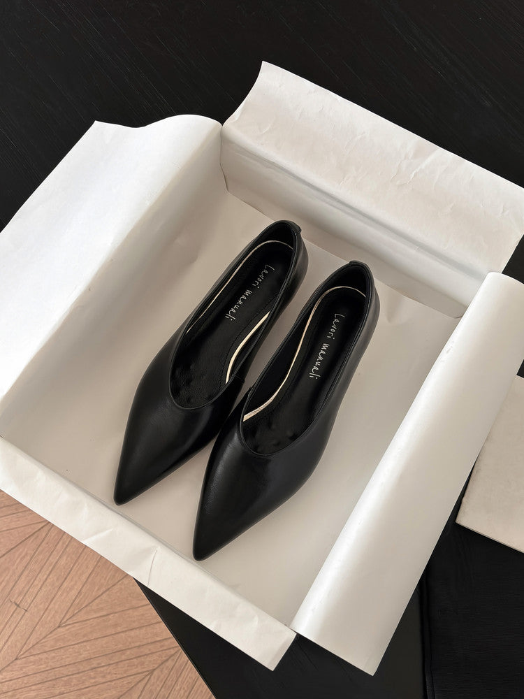 Karin Luna In Stock Spot Goods Classic three-color pointed toe metal heel shoes