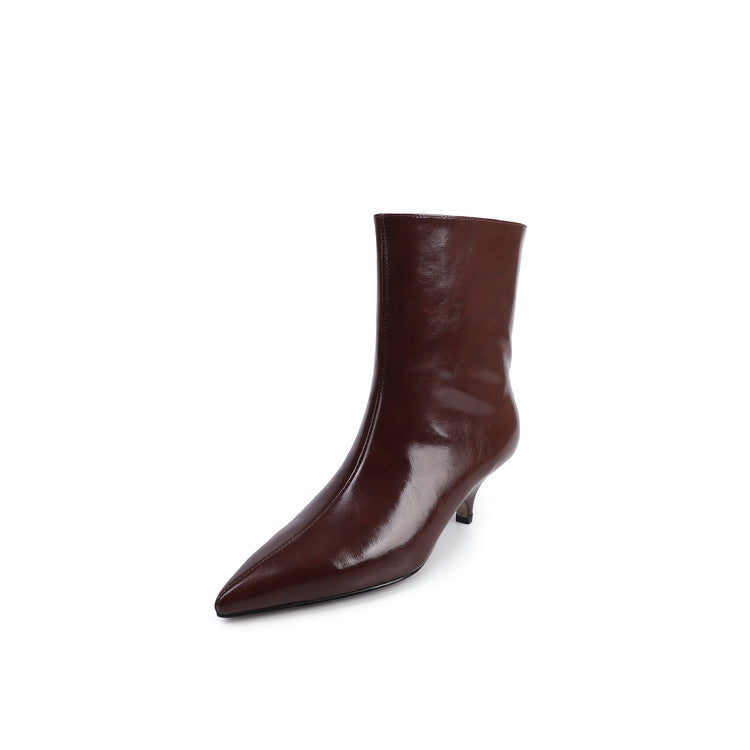 Karin Luna In Stock Spot Goods Minimalist Tube Kitten Heel Short Boots