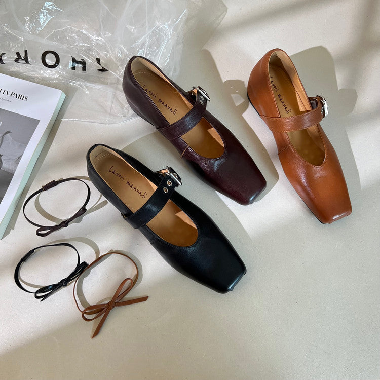 Karin Luna In Stock Spot Goods  Square Toe Internal Height Increase Detachable Bowknot