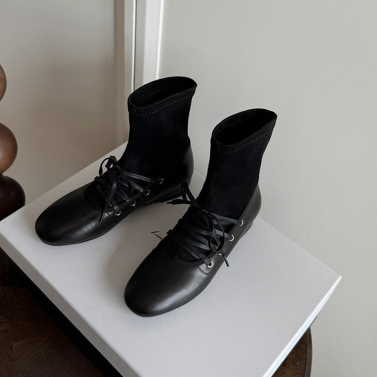 Karin Luna Round Toe Internal Height Increase Lace-up Ankle Boots