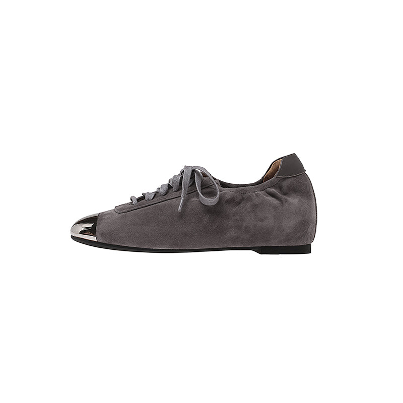 Karin Luna In Stock In Stock  High-end Metal Toe Lace-up Flats