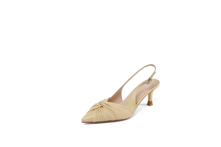 Karin Luna In Stock In Stock  Exquisite Pointed Toe Backless Closed-Toe Stiletto Sandals