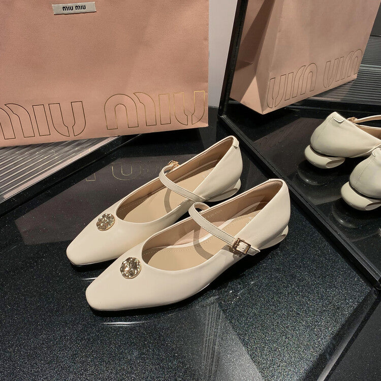 Karin Luna Camellia Story~In stock  Full Leather Shallow Mouth Single Shoes