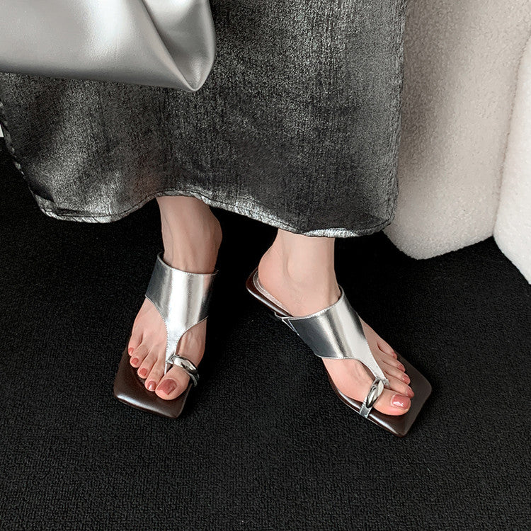 Karin Luna In Stock  Spot Goods   Casual Style Square Toe Slip-On Super Comfortable Slippers
