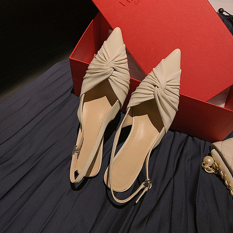 Karin Luna In Stock In Stock  Exquisite Pointed Toe Backless Closed-Toe Stiletto Sandals