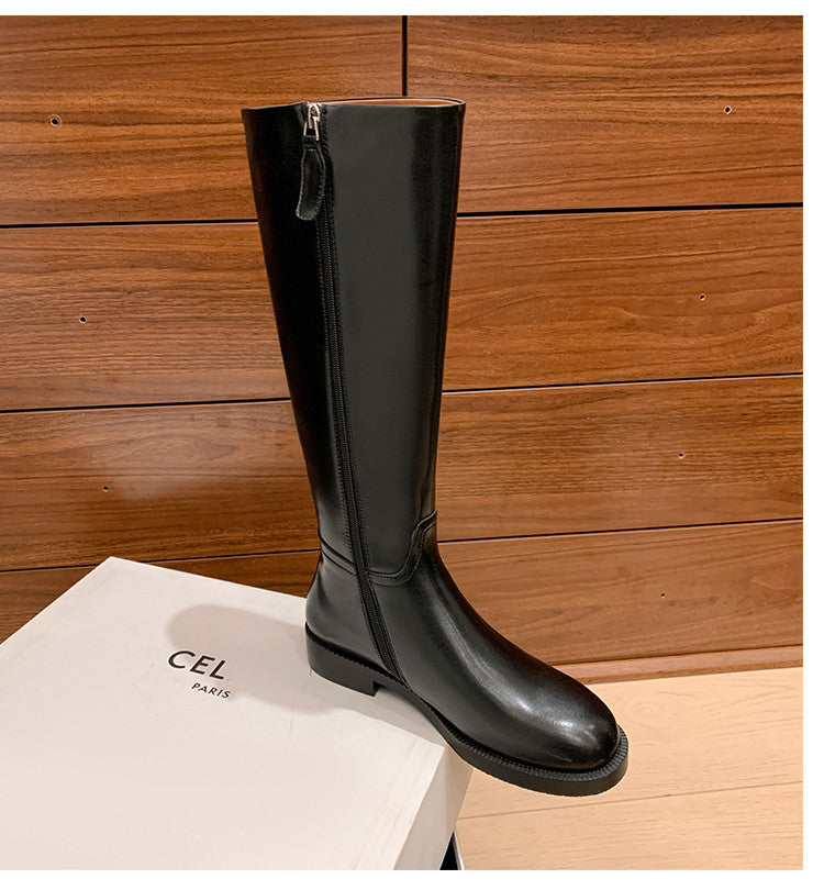 Karin Luna In Stock In-stock Basic Classic Timeless Round Toe Casual Riding Boots