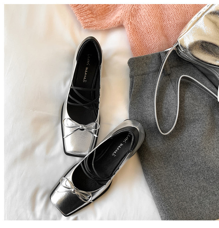 Karin Luna Hot Item Hot Item Xiaohongshu Hot Item  Comes with Bowknot Mary Jane Flats