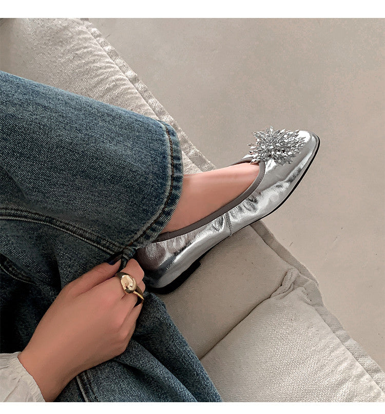 Karin Luna Full Leather Inside and Out~Gorgeous Fireworks Flat Granny Shoes