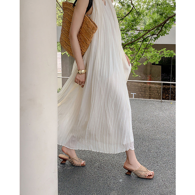 Karin Luna Bestseller Woven Vacation Style Series~ Elegant High Heel Slippers