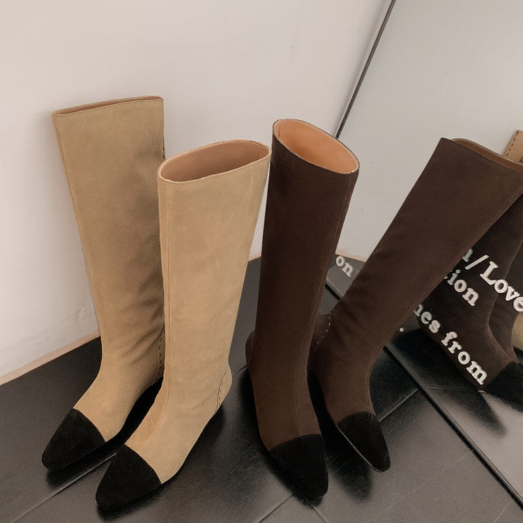 Karin Luna Color Block Inner Height Increase Mid-Calf Boots