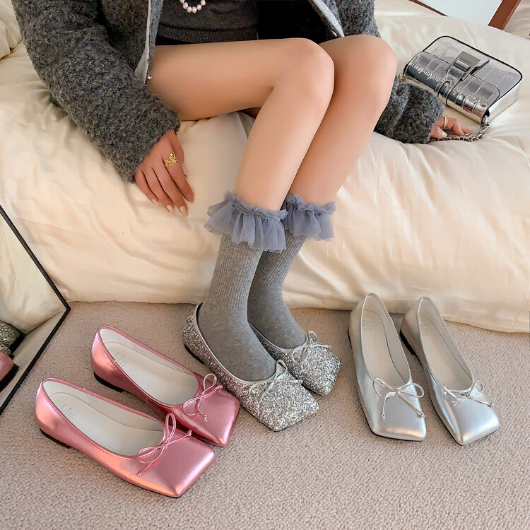 Karin Luna In Stock Spot Goods  Hurry up and grab this hot item!！Square-Toed Flat Granny Shoes